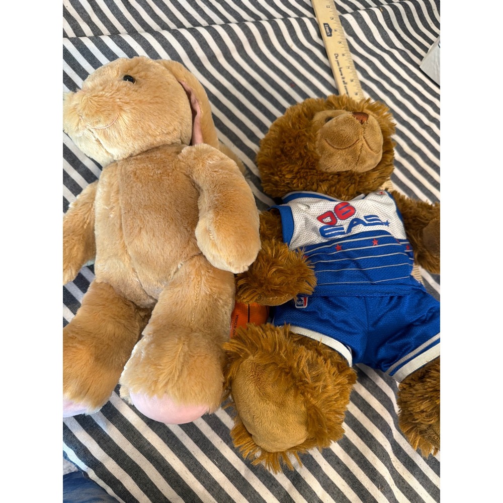 Build A Bear Workshop Plush Bundle Bunny and 2006 All Star Basketball Teddy Bear